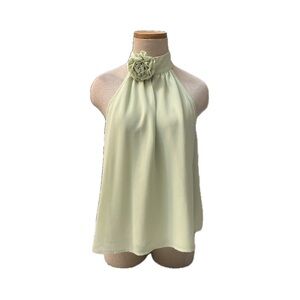 Forever 21 Pale Green Halter Neck Camisole with Floral Collar